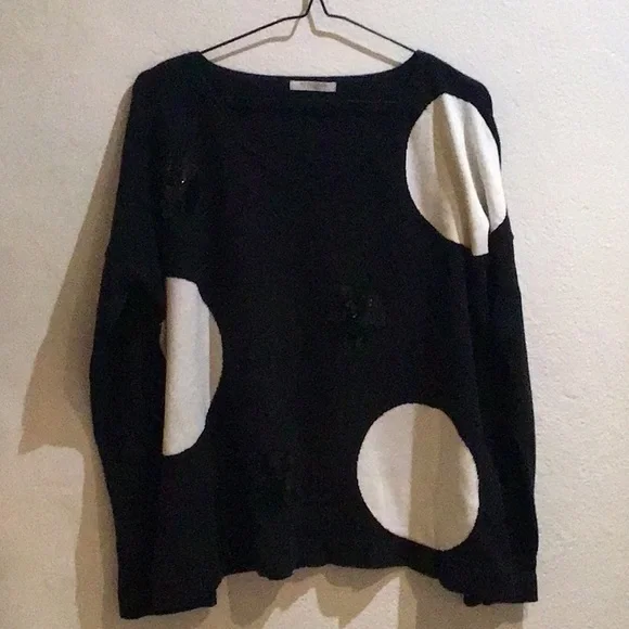 Metalicus Black & White Cotton Jumper Size M/L - Picture 1 of 5
